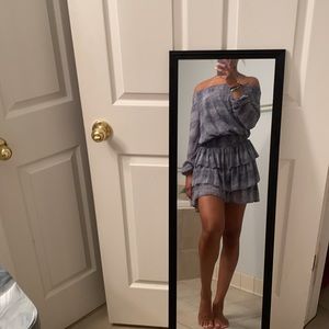 Blue and White Michael Kors Off the Shoulder Dress